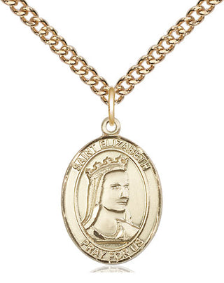 14kt Gold Filled Saint Elizabeth of Hungary Medal Religious Jewelry Engraved Catholic Saint Jewelry