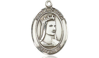 Pewter Saint Elizabeth of Hungary Medal Engraved Catholic Saint Jewelry