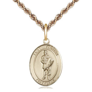 14kt Gold Filled Saint Florian Medal Religious Jewelry Engraved Catholic Saint Jewelry