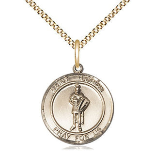 14kt Gold Filled Saint Florian Medal Religious Jewelry Engraved Catholic Saint Jewelry