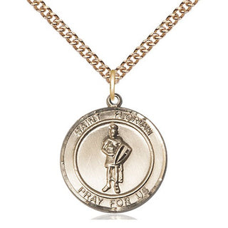 14kt Gold Filled Saint Florian Medal Religious Jewelry Engraved Catholic Saint Jewelry