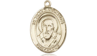 14kt Gold Filled Saint Francis de Sales Medal Engraved Catholic Saint Jewelry