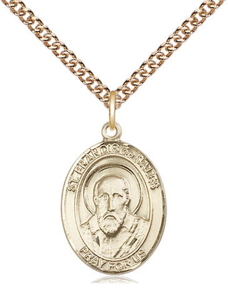 14kt Gold Filled Saint Francis de Sales Medal Religious Jewelry Engraved Catholic Saint Jewelry