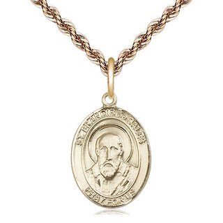 14kt Gold Filled Saint Francis de Sales Medal Religious Jewelry Engraved Catholic Saint Jewelry