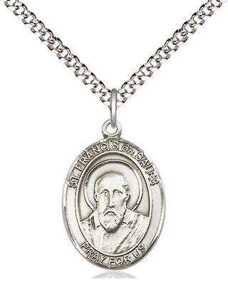 Pewter Saint Francis de Sales Medal Religious Jewelry Engraved Catholic Saint Jewelry