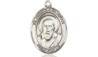 Sterling Silver Saint Francis de Sales Medal Religious Jewelry Engraved Catholic Saint Jewelry
