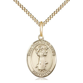 14kt Gold Filled Saint Francis of Assisi Medal Religious Jewelry Engraved Catholic Saint Jewelry