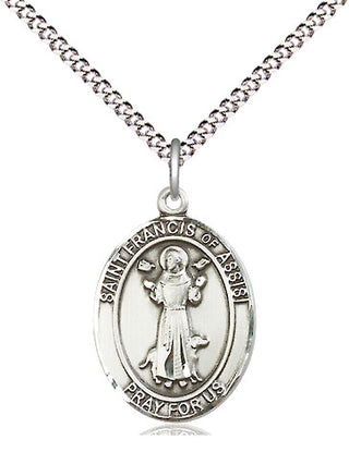 Pewter Saint Francis of Assisi Medal Religious Jewelry Engraved Catholic Saint Jewelry