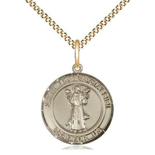 14kt Gold Filled Saint Francis of Assisi Medal Religious Jewelry Engraved Catholic Saint Jewelry