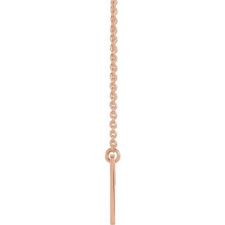 14K Rose Geometric Pierced Cross 18" Necklace