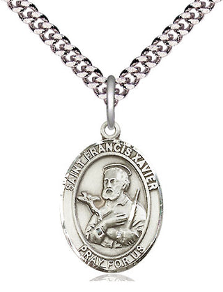 Pewter Saint Francis Xavier Medal Religious Jewelry Engraved Catholic Saint Jewelry