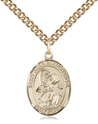 14kt Gold Filled Saint Gabriel the Archangel Medal Religious Jewelry Engraved Catholic Saint Jewelry
