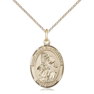 14kt Gold Saint Gabriel the Archangel Medal Engraved Catholic Saint Jewelry
