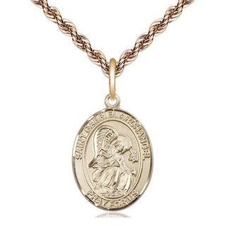 14kt Gold Saint Gabriel the Archangel Medal Engraved Catholic Saint Jewelry