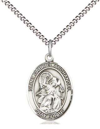 Pewter Saint Gabriel the Archangel Medal Religious Jewelry Engraved Catholic Saint Jewelry