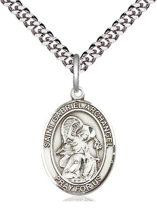 Pewter Saint Gabriel the Archangel Medal Religious Jewelry Engraved Catholic Saint Jewelry