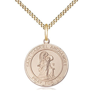 14kt Gold Filled Saint Gabriel the Archangel Medal Religious Jewelry Engraved Catholic Saint Jewelry
