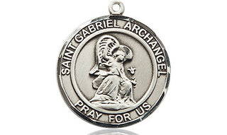 Pewter Saint Gabriel the Archangel Medal Engraved Catholic Saint Jewelry