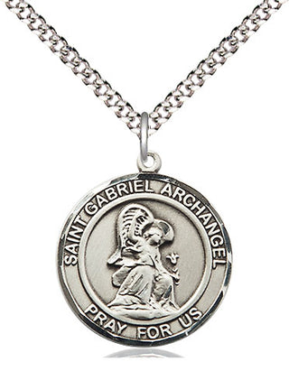 Pewter Saint Gabriel the Archangel Medal Religious Jewelry Engraved Catholic Saint Jewelry