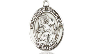 Sterling Silver Saint Gabriel the Archangel Medal Religious Jewelry Engraved Catholic Saint Jewelry