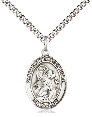 Sterling Silver Saint Gabriel the Archangel Medal Religious Jewelry Engraved Catholic Saint Jewelry
