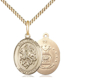 14kt Gold Filled Saint George Air Force Medal Religious Jewelry