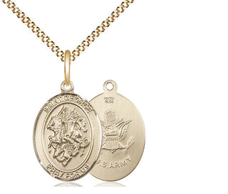 14kt Gold Filled Saint George Army Medal Religious Jewelry