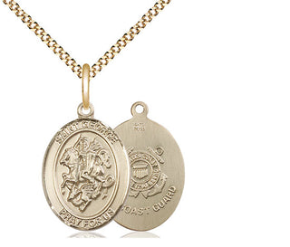 14kt Gold Filled Saint George Coast Guard Medal Religious Jewelry
