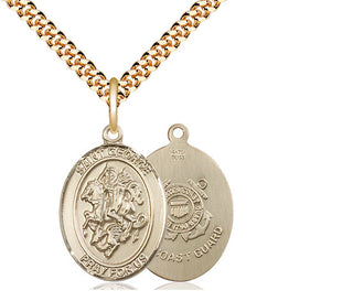 14kt Gold Filled Saint George Coast Guard Medal Religious Jewelry