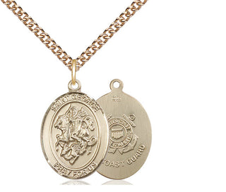 14kt Gold Filled Saint George Coast Guard Medal Religious Jewelry