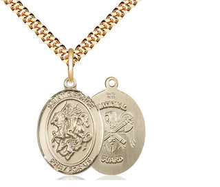 14kt Gold Filled Saint George National Guard Medal Religious Jewelry