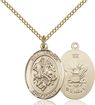 14kt Gold Filled Saint George Navy Medal Religious Jewelry