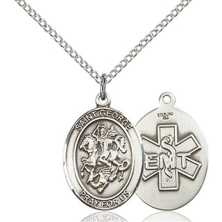 Pewter Saint George EMT Medal Religious Jewelry