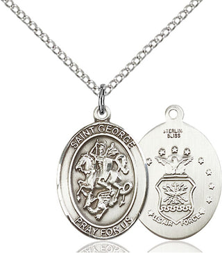Pewter Saint George Air Force Medal Religious Jewelry
