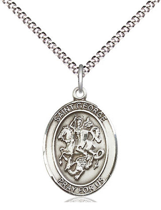Pewter Saint George Medal Religious Jewelry Engraved Catholic Saint Jewelry