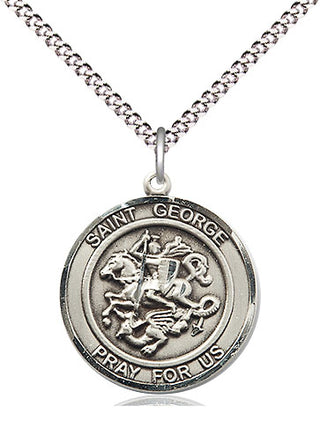 Pewter Saint George Medal Religious Jewelry Engraved Catholic Saint Jewelry