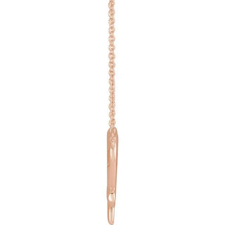14K Rose Cross & Open Heart 16" Necklace