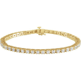 14K Yellow 4 CTW Natural Diamond Line 7 1/4" Bracelet