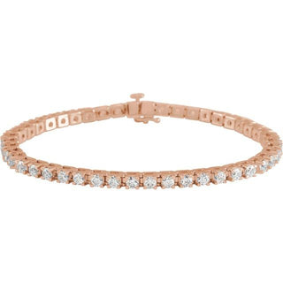 14K Rose 5 CTW Natural Diamond Line 7 1/4" Bracelet