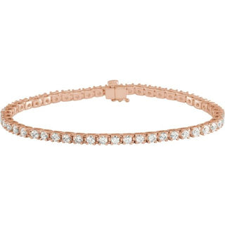 14K Rose 4 CTW Natural Diamond Line 7 1/4" Bracelet