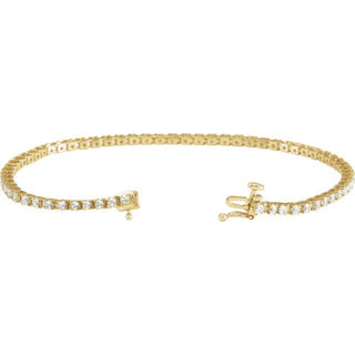 14K Yellow 2 CTW Natural Diamond Line 7 1/4" Bracelet