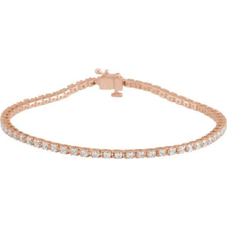 14K Rose 2 CTW Natural Diamond Line 7 1/4" Bracelet