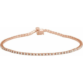 14K Rose 1 CTW Natural Diamond Line 7 1/4" Bracelet