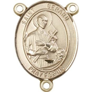 14kt Gold Filled Saint Gerard Majella Rosary Center Rosary Center Engraved Catholic Saint Jewelry