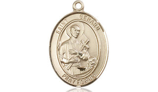 14kt Gold Saint Gerard Majella Medal Engraved Catholic Saint Jewelry