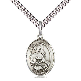 Pewter Saint Gerard Majella Medal Religious Jewelry Engraved Catholic Saint Jewelry