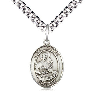 Pewter Saint Gerard Majella Medal Religious Jewelry Engraved Catholic Saint Jewelry