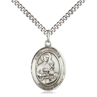 Pewter Saint Gerard Majella Medal Religious Jewelry Engraved Catholic Saint Jewelry