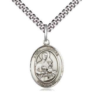 Pewter Saint Gerard Majella Medal Religious Jewelry Engraved Catholic Saint Jewelry