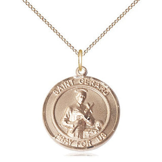 14kt Gold Filled Saint Gerard Medal Religious Jewelry Engraved Catholic Saint Jewelry